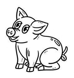 Baby Pig Isolated Coloring Page For Kids