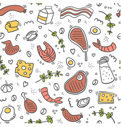 Carnivore Diet Seamless Pattern Food Pattern