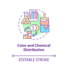 Color And Chemical Distribution Concept Icon