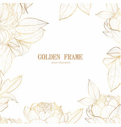 Golden Peony Flowers Background