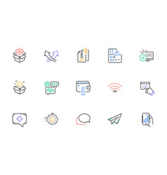 Wifi Messenger And Event Click Line Icons