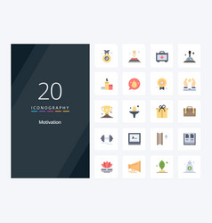 20 Motivation Flat Color Icon For Presentation