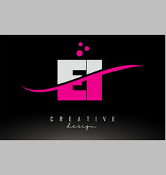 Ei E I B White And Pink Letter Logo With Swoosh