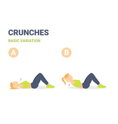 Girl Performing Crunches Home Workout Exercise