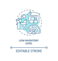 Low Inventory Level Turquoise Concept Icon