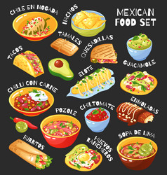 Mexican Food Set Chalkboard