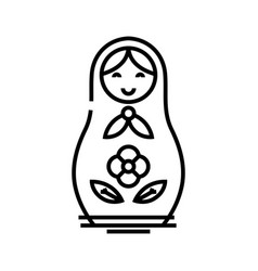 Russian Doll Line Icon Concept Sign Outline