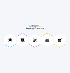 Shopping And Ecommerce 25 Glyph Icon Pack