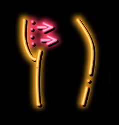 Abdominal Liposuction Neon Glow Icon