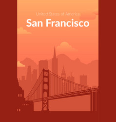 San Francisco Usa Famous City Scape Background