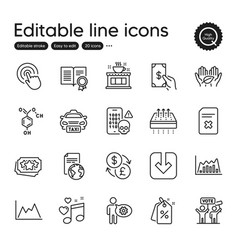 Set Of Business Outline Icons Contains Icons As