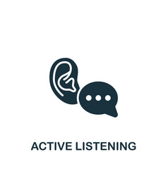 Active Listening Icon Monochrome Simple Sign From