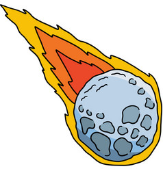 Falling Asteroid Cartoon Colored Clipart