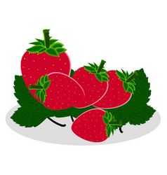 Five Strawberries With Leaves From Affinity