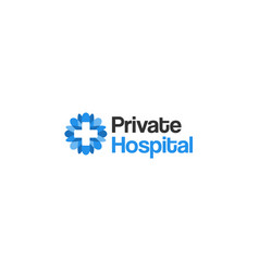 Modern Private Hospital Plus Leaf Logo Design