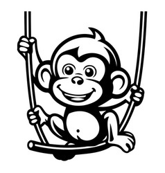 Monkey On A Swing White Background