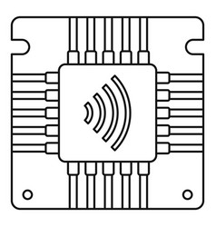 Nfc Chip Icon Outline Style