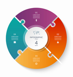 Puzzle Infographic Circle With 4 Steps Options