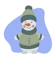 Cute Snowman In A Hat Christmas Symbol