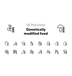 Genetically Modified Food Line Icon Set