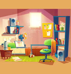 Small Room Cartoon Bedroom With Furniture