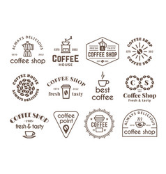 Coffee Shop Labels Quality Flavors Rustic Badges