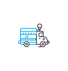 Commercial Vehicle Thin Line Stroke Icon