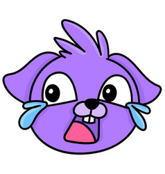 Cute Dog Head Emoticon Laughing To Tears Doodle