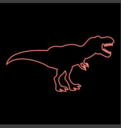 Neon Dinosaur Tyrannosaurus T Rex Red Color Image