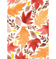 Autumn Leaf Fern And Oak Leaf Watercolor