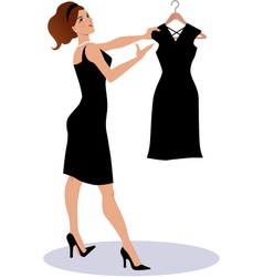 Saleswoman Showing A Little Black Dress