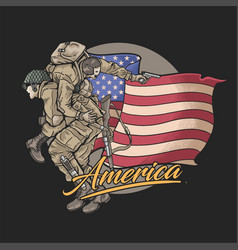 American Soldier Brotherhood Grunge Concept