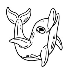 Baby Dolphin Isolated Coloring Page For Kids