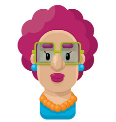 Curly Purple Hair Woman Flat Icon