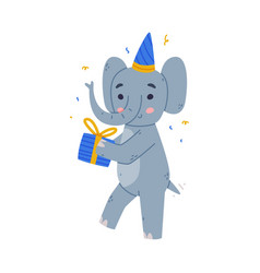 Funny Blue Elephant With Large Ear Flaps And Trunk