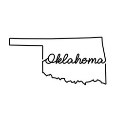 Oklahoma Us State Outline Map With The Handwritten