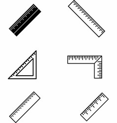 Ruler Icon Set On White Background