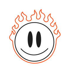 Smile Face Burn In Fire T-shirt Print Design