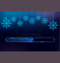 Wireframe Snowflakes And Loading Bar Low Poly