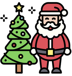 Santa Claus With Christmas Tree Icon Christmas