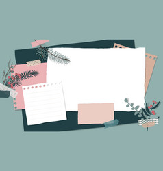 Scrapbook Composition With Notes Paper Tapes