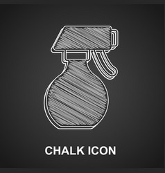 Chalk Water Spray Bottle Icon Isolated On Black