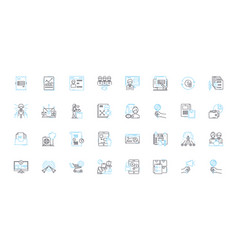 Cost Management Linear Icons Set Budgeting