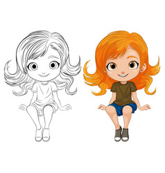 A Girl Before And After Coloring