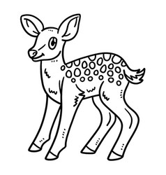 Baby Deer Isolated Coloring Page For Kids