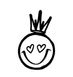 Graffiti Emoticon With Crown Smiling Face Painted