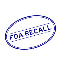 Grunge Blue Fda Recall Word Oval Rubber Seal