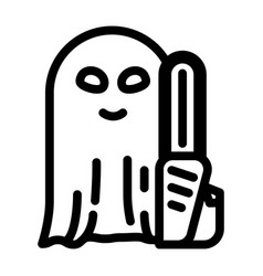 Horror Ghost Line Icon