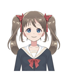 Anime Schoolgirl Cartoon Character In Japanese