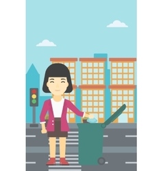 Woman Throwing Away Trash